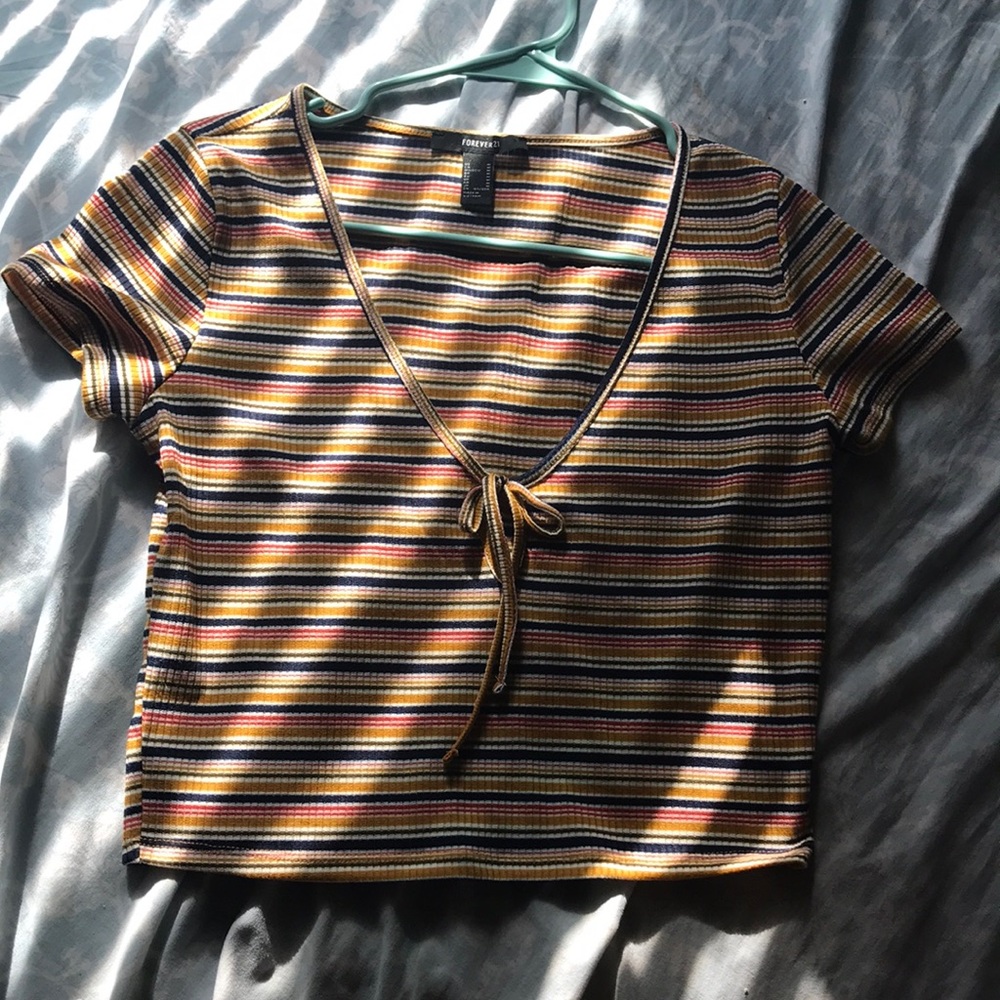 Striped tied crop top from forever 21